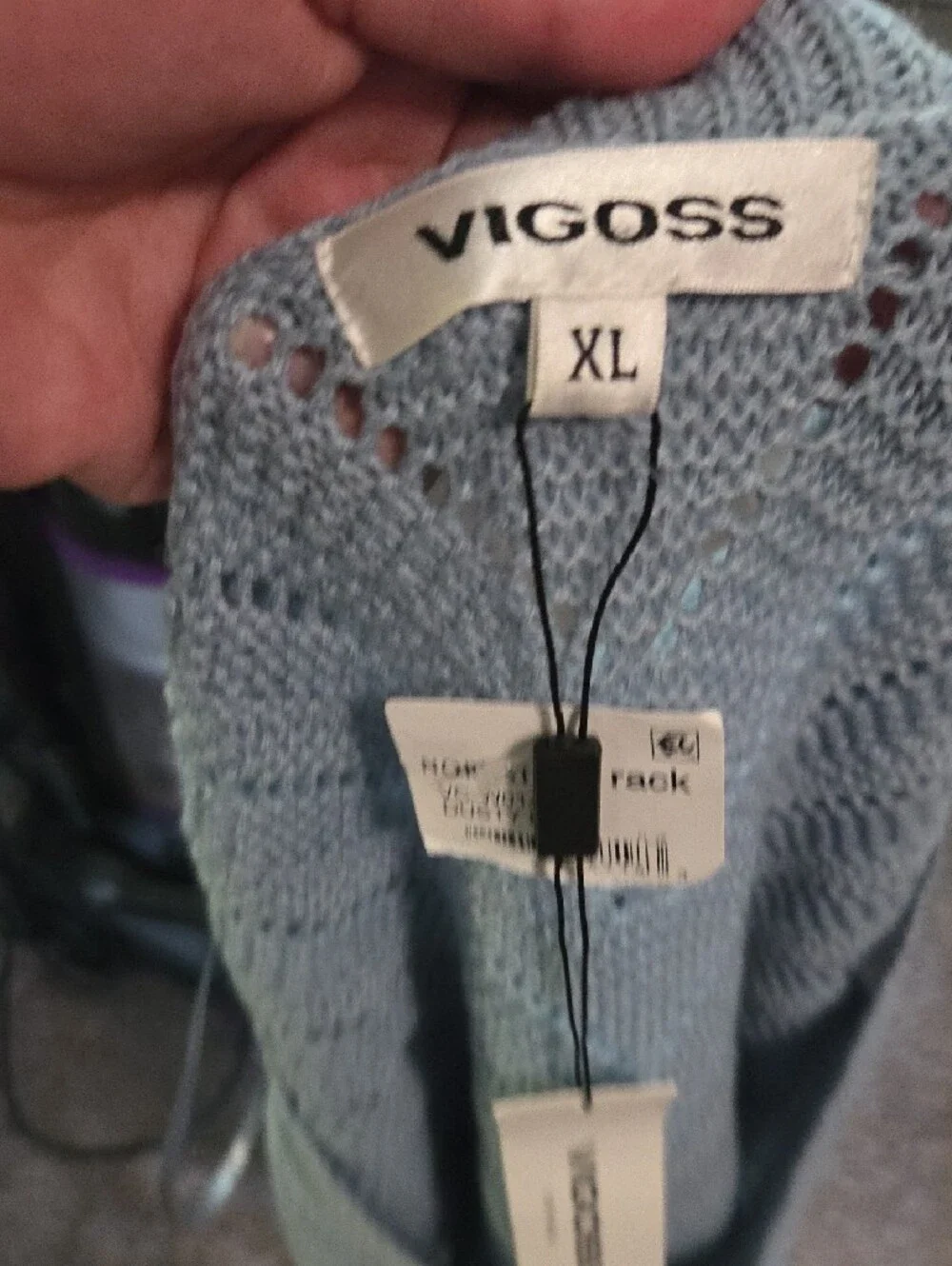 Vigoss Light Blue Knit Button-Front Crop Top
